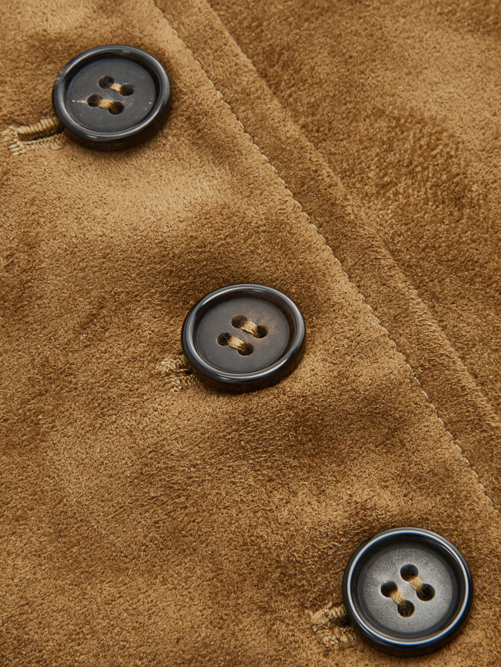Faux Suede Button Front Collared Jacket