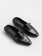 Low‑Heel Square Toe Buckle Mules