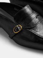 Low‑Heel Square Toe Buckle Mules
