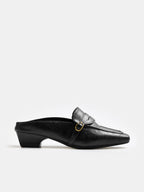 Low‑Heel Square Toe Buckle Mules