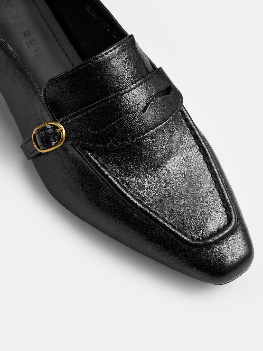 Low‑Heel Square Toe Buckle Mules