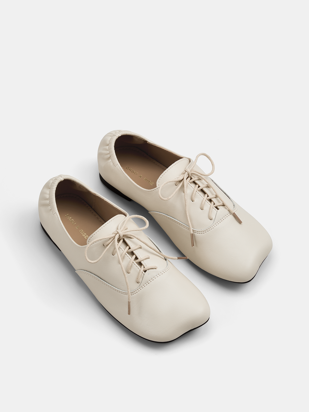 Lace Up Square Toe Flats