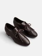 Rope Tie Block Heel Oxford Shoes