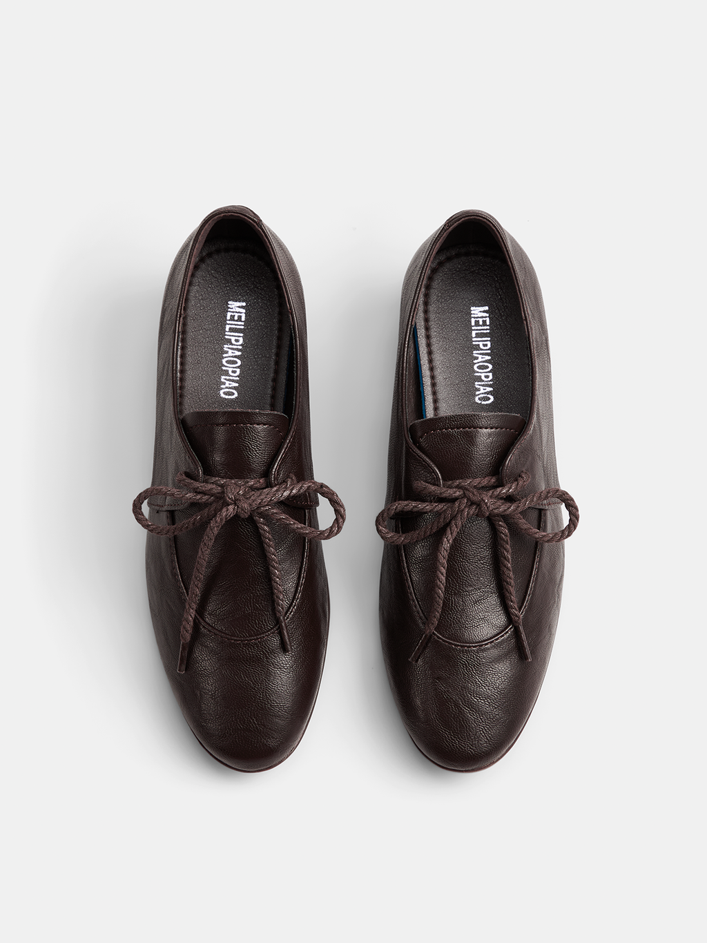 Rope Tie Block Heel Oxford Shoes