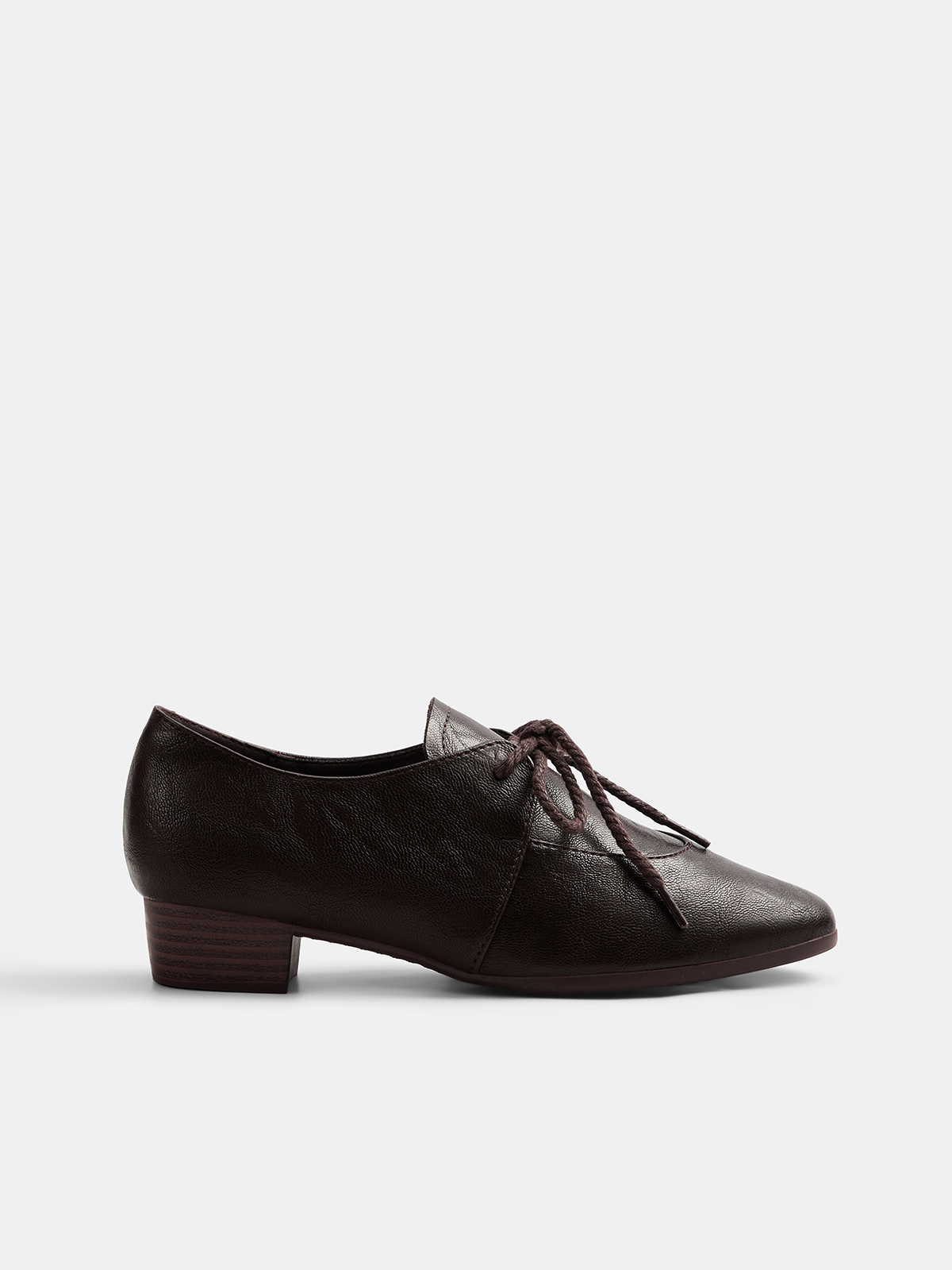 Rope Tie Block Heel Oxford Shoes