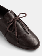 Rope Tie Block Heel Oxford Shoes