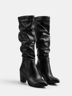 Pointed Toe Block Heel Knee High Boots