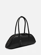 Minimalist Curved Zip‑Top Handbag