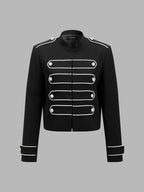 Napoleon Contrast Piping Cropped Jacket