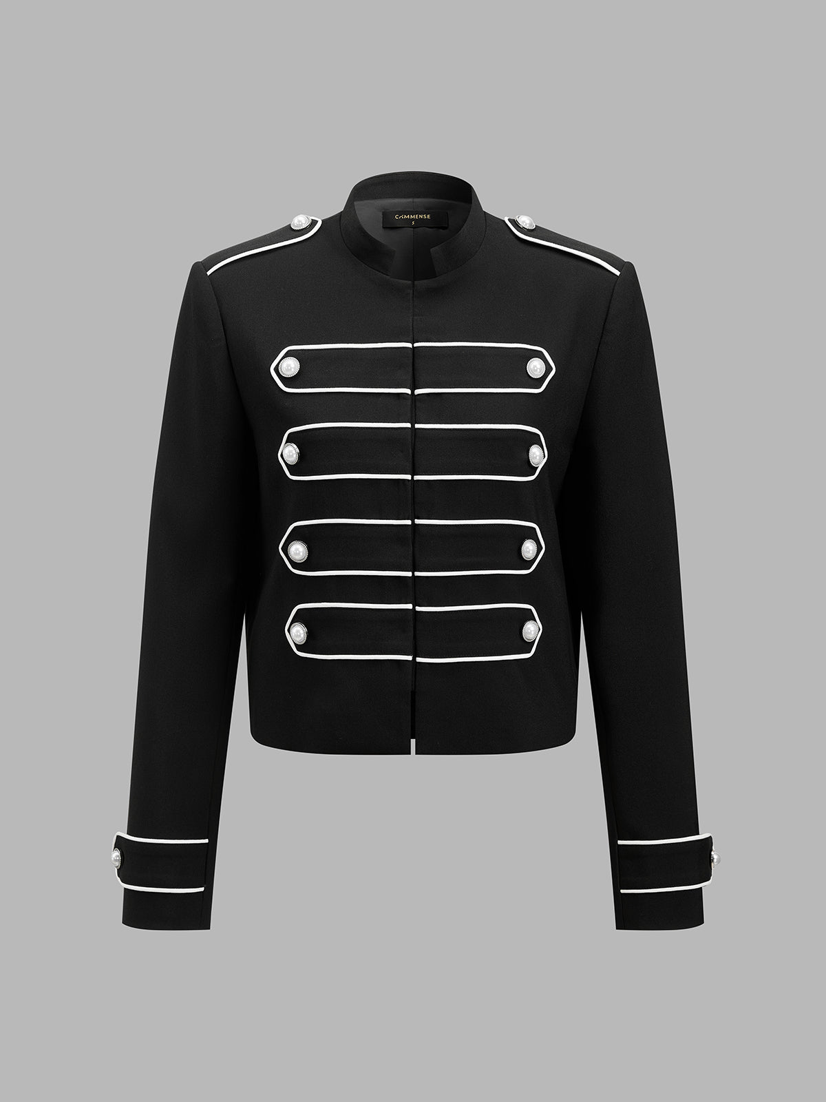 Napoleon Contrast Piping Cropped Jacket