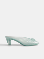 Transparent Knot Heeled Mules