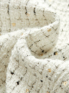 Frog Button Tweed Contrast Cuff Blazer