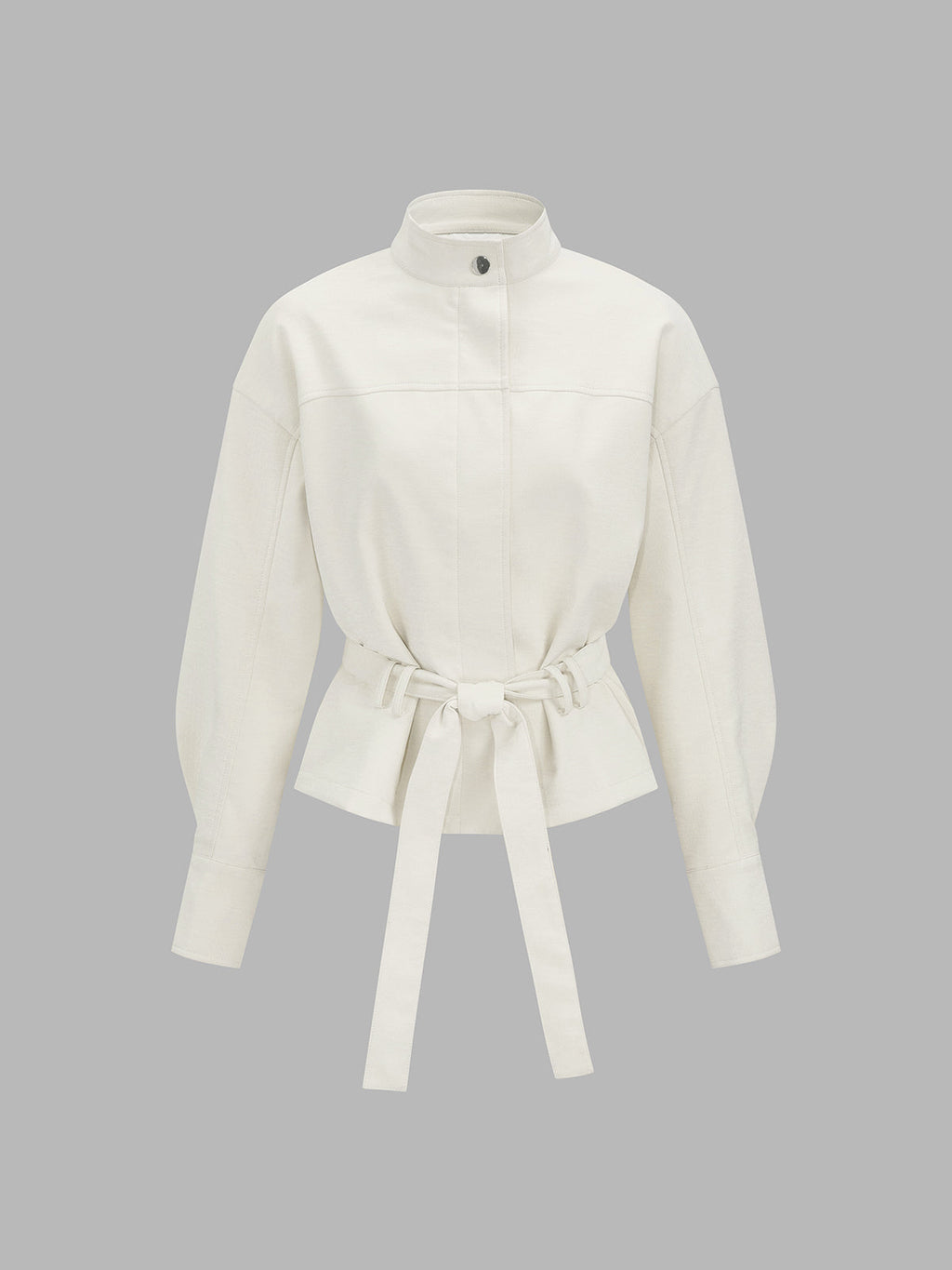 Faux Leather Belted Jacket