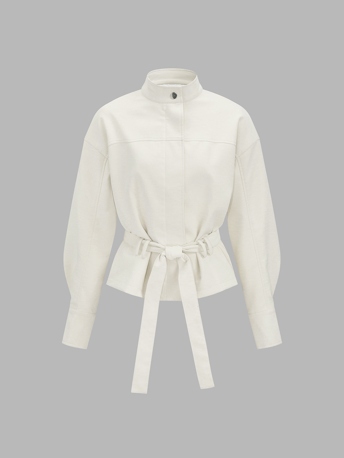 Faux Leather Belted Jacket
