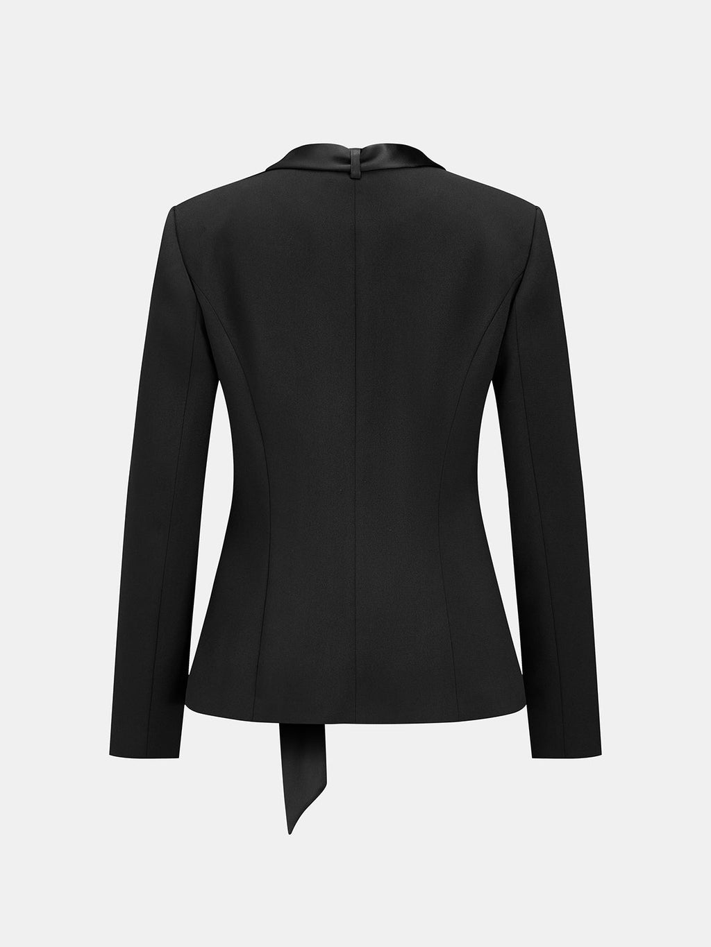 Satin Tie Detail Tuxedo Blazer