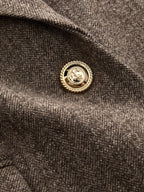Herringbone Single Button Wool Blend Blazer
