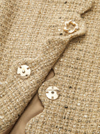 Scallop Edge Sequin Tweed Cropped Jacket