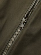Corduroy Collar Zip Front Bomber Jacket