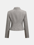 Tailored Button‑Front Collared Blazer