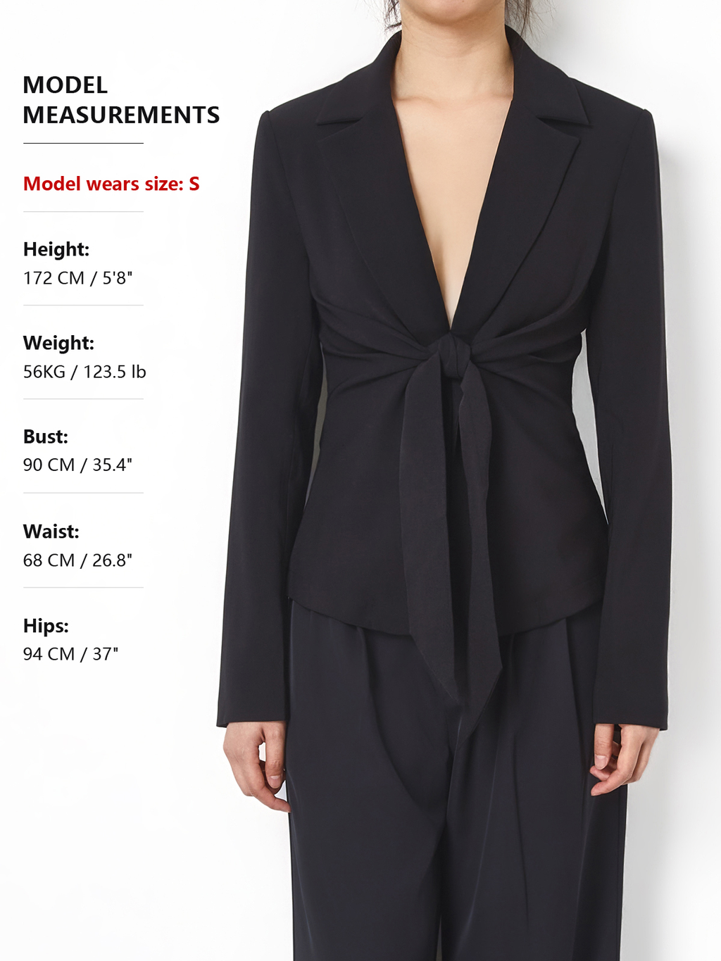 Long Sleeve Tie Front Blazer