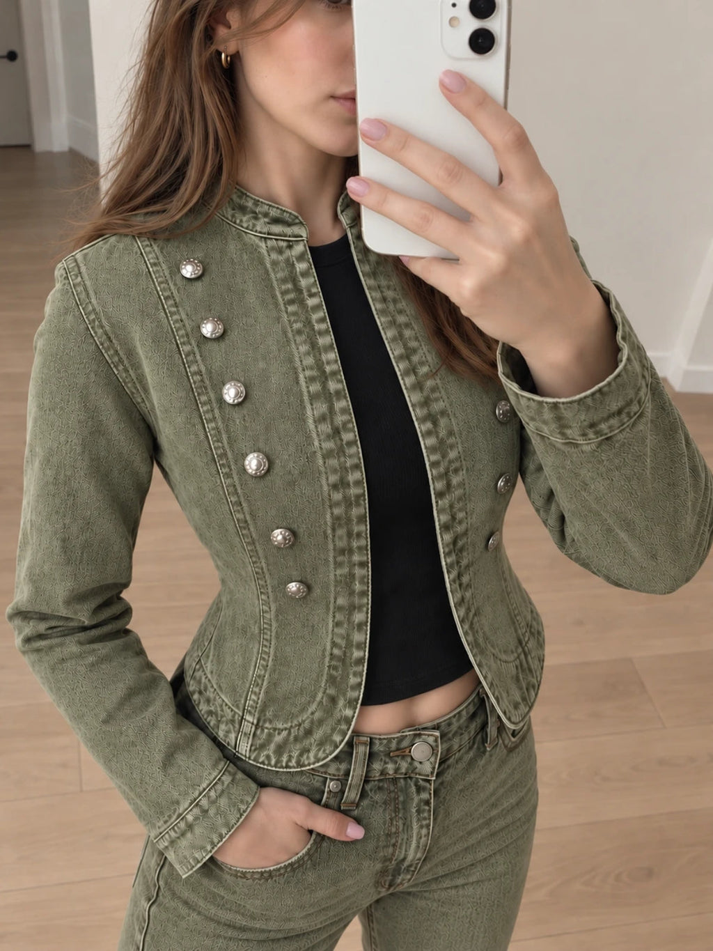 Napoleon‑Style Denim Jacket