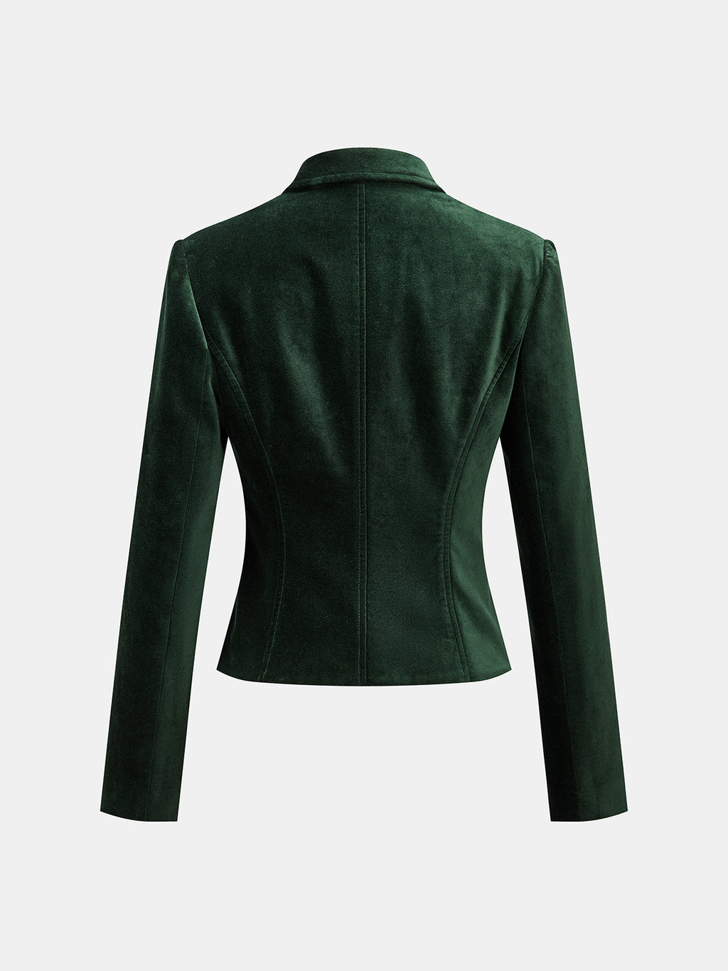 Single Metal Button Velvet Blazer