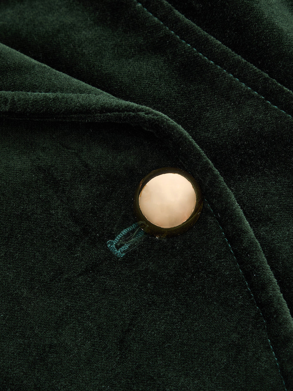 Single Metal Button Velvet Blazer