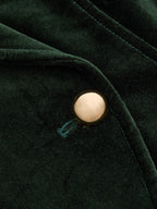 Single Metal Button Velvet Blazer