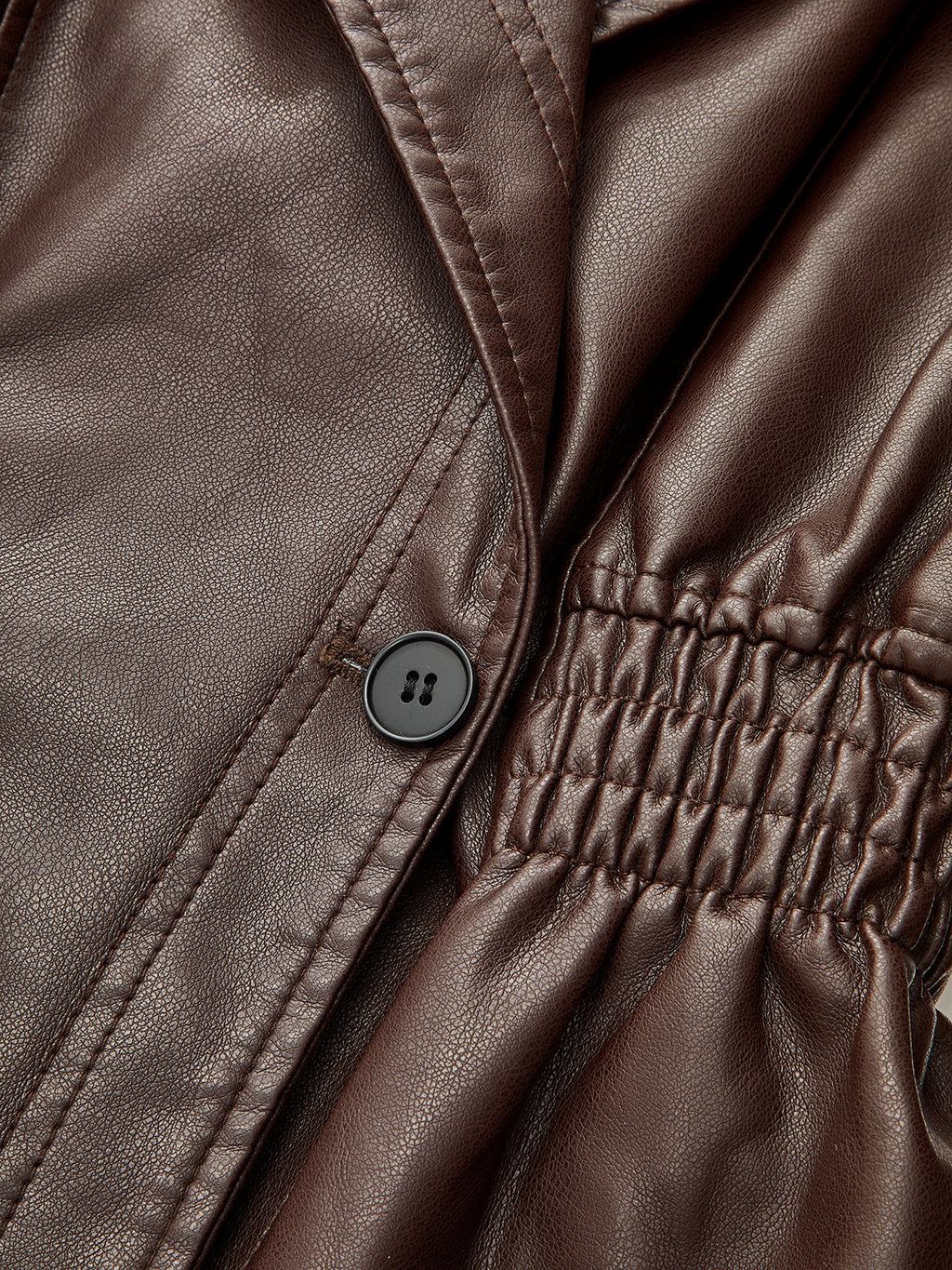 Cinched Faux Leather Jacket