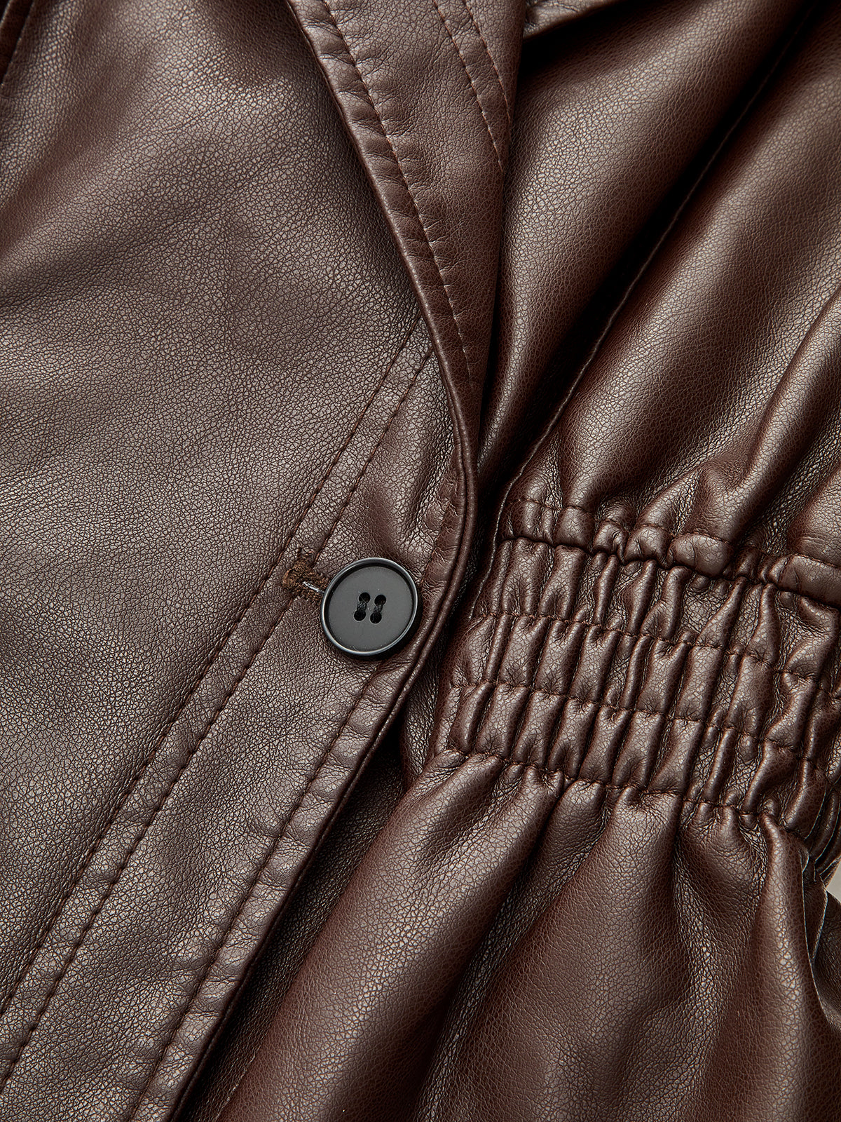 Cinched Faux Leather Jacket