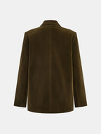 Loose Fit Double‑Breasted Velvet Blazer