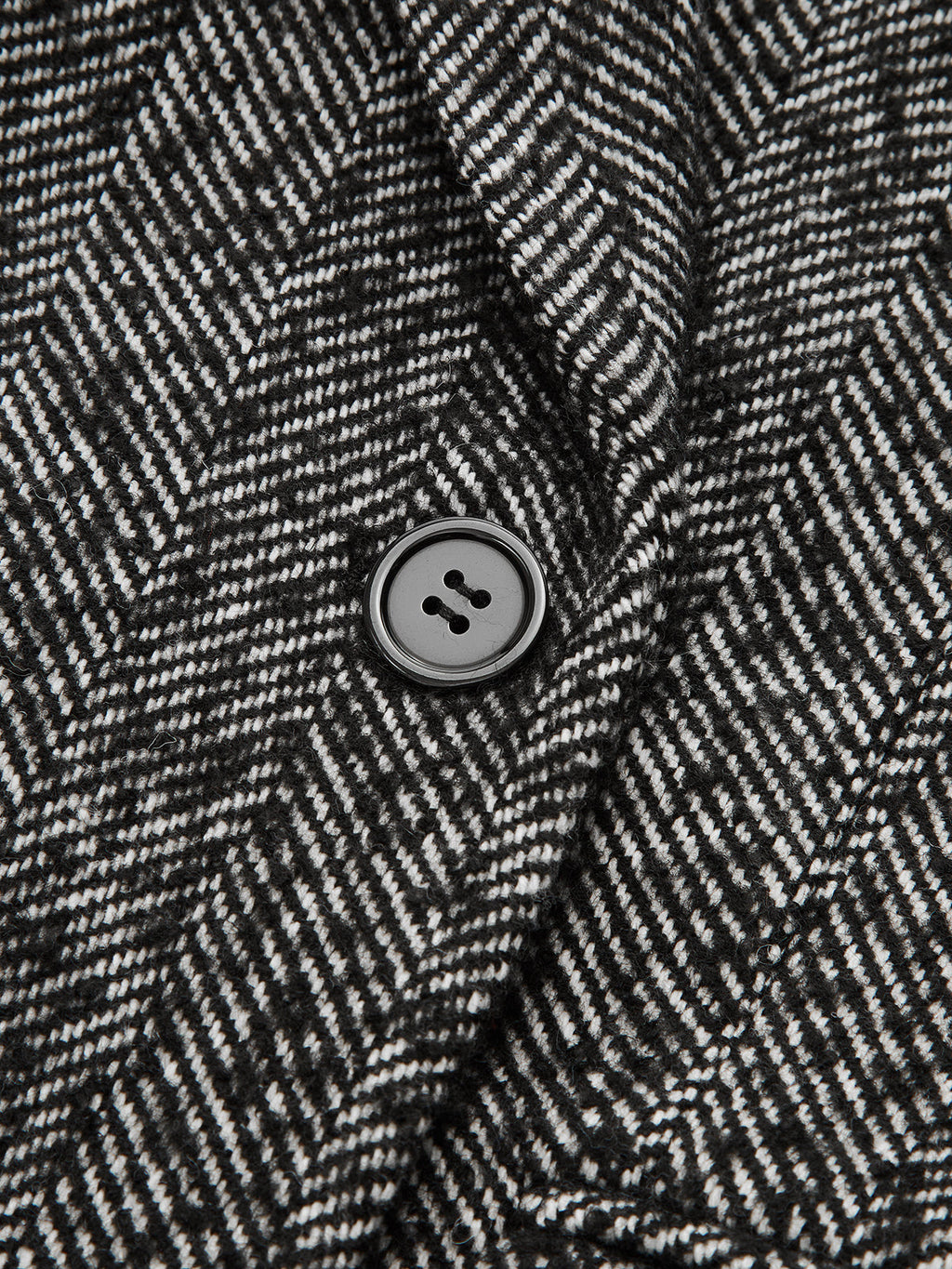 Herringbone Double Breasted Wool Blend Blazer