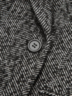 Herringbone Double Breasted Wool Blend Blazer