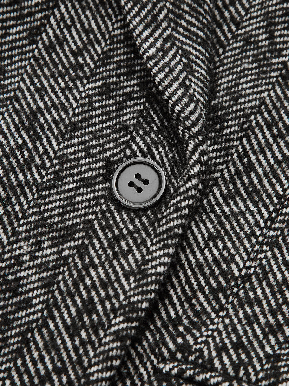 Herringbone Double Breasted Wool Blend Blazer