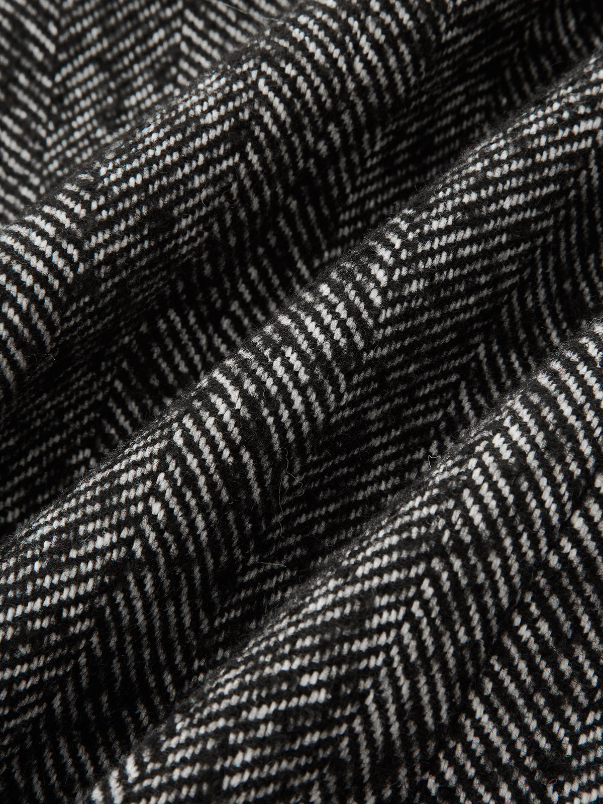Herringbone Double Breasted Wool Blend Blazer