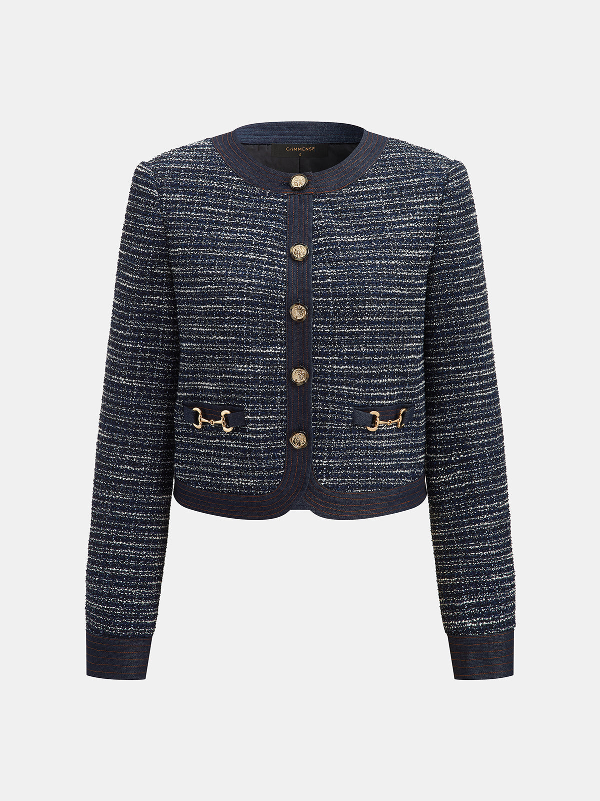 Horsebit Detail Tweed Blazer
