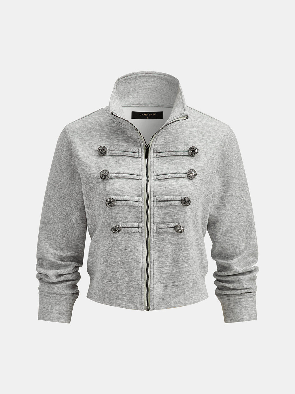 Button Detail Zip-Up Jacket