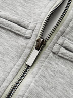 Button Detail Zip-Up Jacket