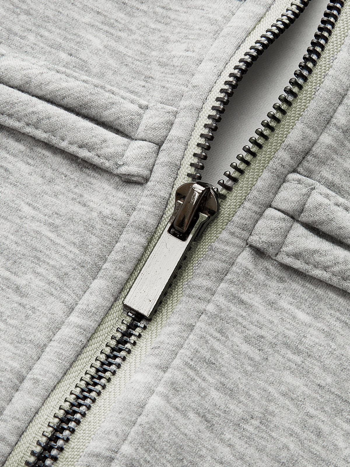 Button Detail Zip-Up Jacket