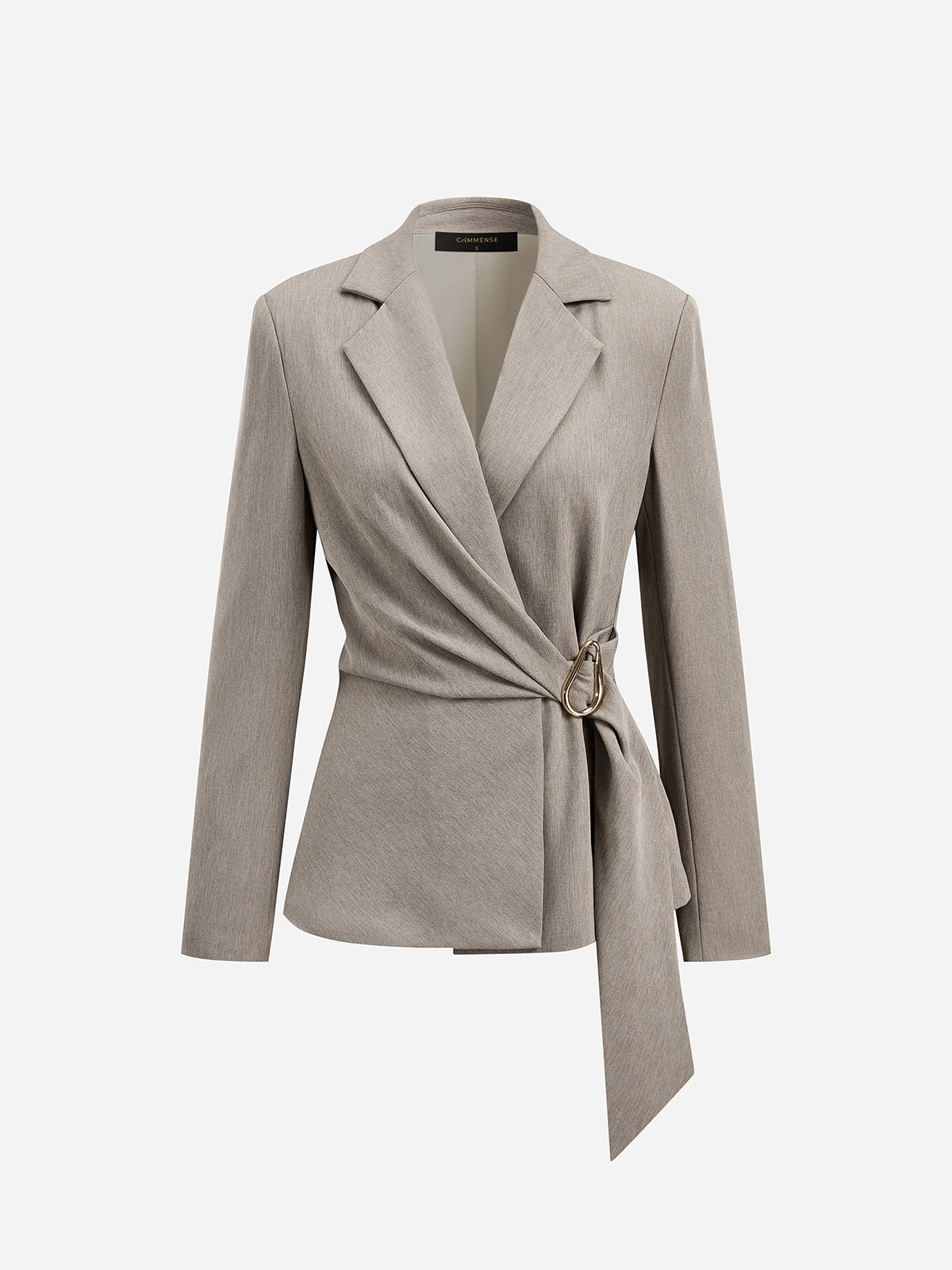 Tie-Waist Lapel Wrap Blazer
