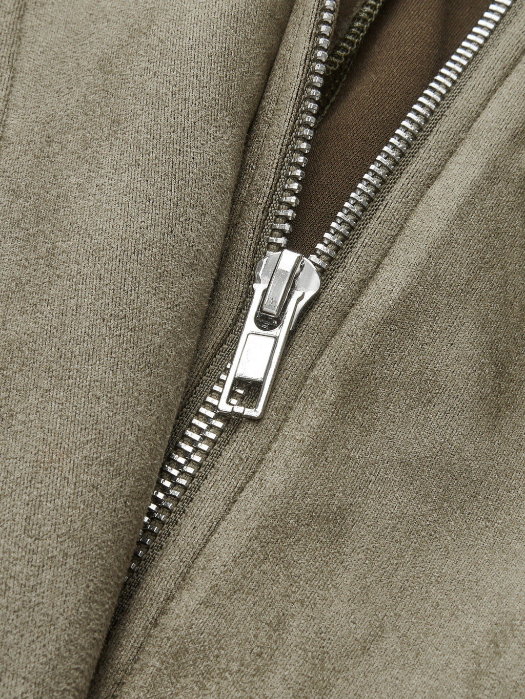Drawstring Waist Faux Suede Jacket