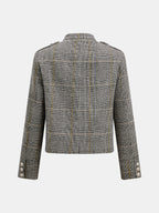 Napoleon Houndstooth Stand Collar Jacket