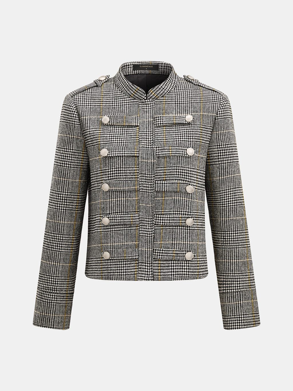 Napoleon Houndstooth Stand Collar Jacket