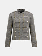 Napoleon Houndstooth Stand Collar Jacket