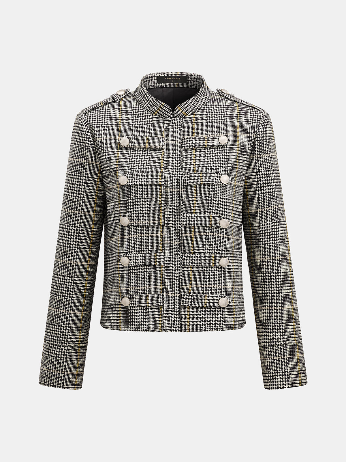 Napoleon Houndstooth Stand Collar Jacket
