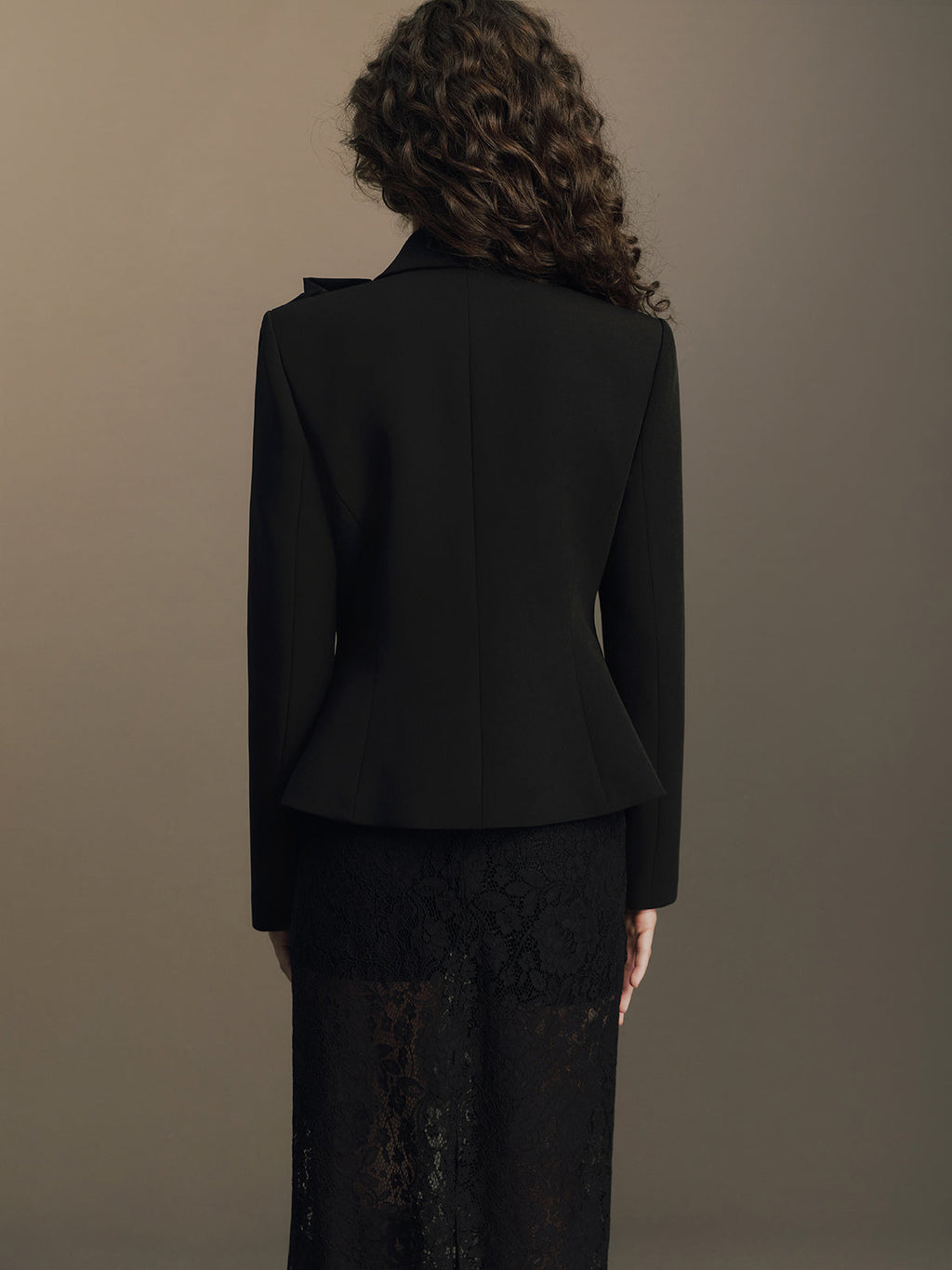 3D Flower Decor Slim Blazer