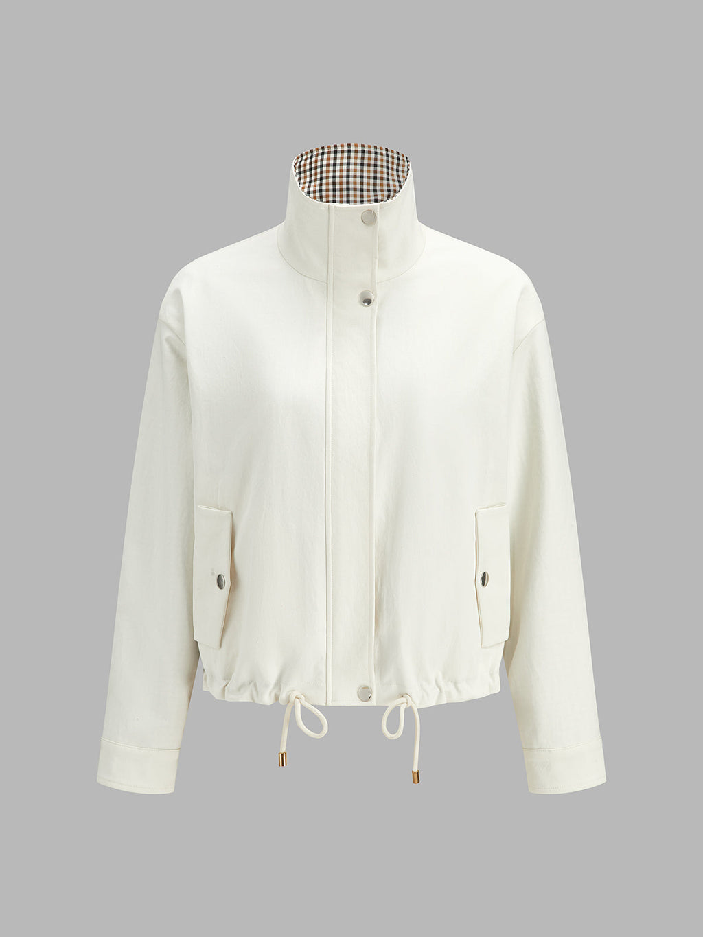 Reversible Drawstring Waist Check Jacket