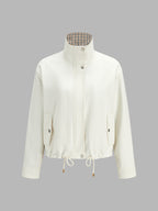 Reversible Drawstring Waist Check Jacket