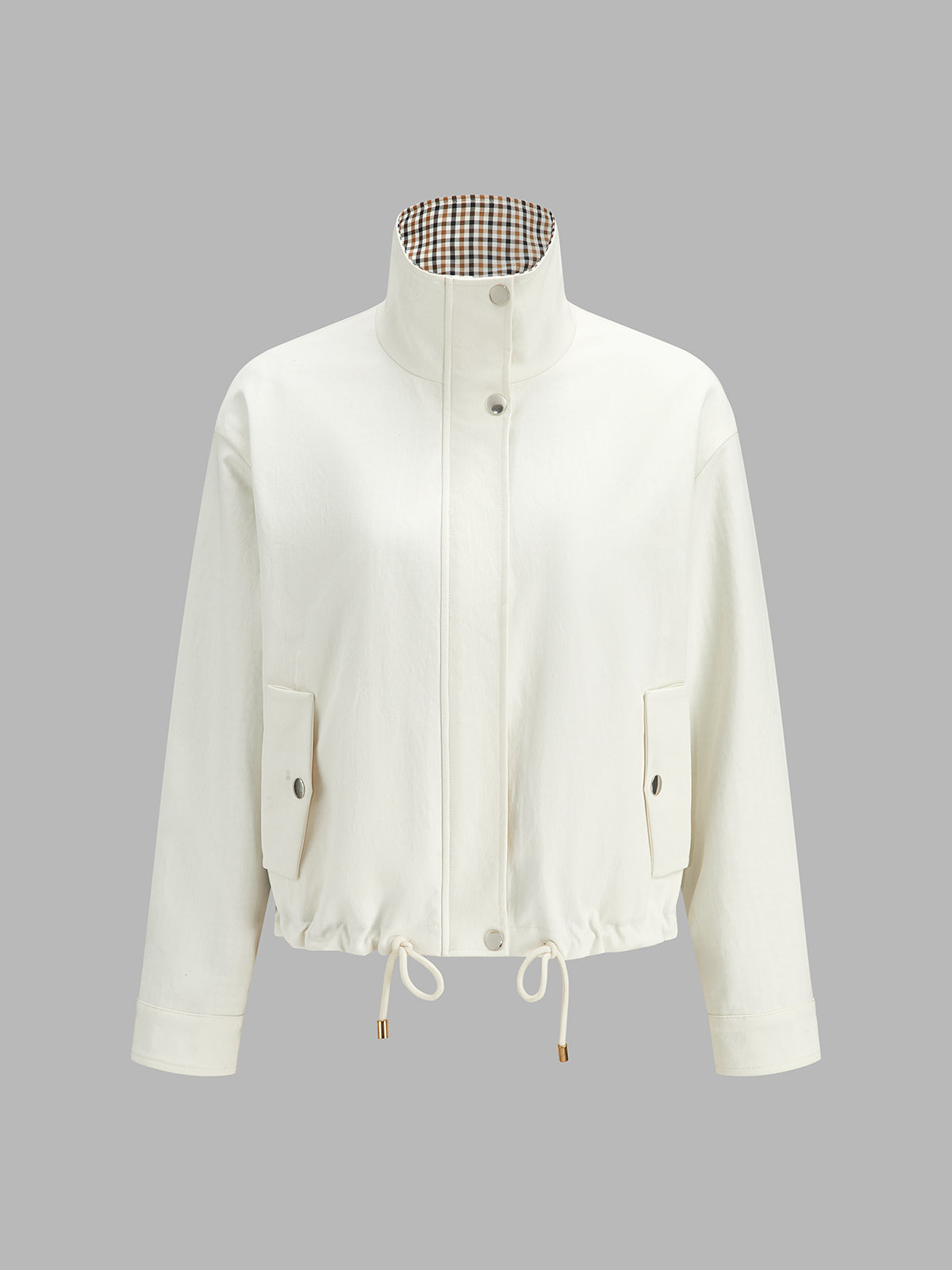 Reversible Drawstring Waist Check Jacket