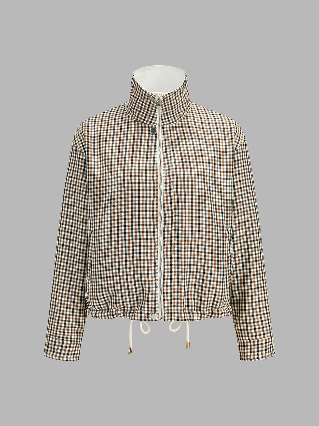 Reversible Drawstring Waist Check Jacket